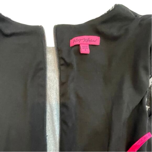 Betsey Johnson Black Gray Floral Jacquard Bodycon Pencil Dress Size 8 - Picture 10 of 12